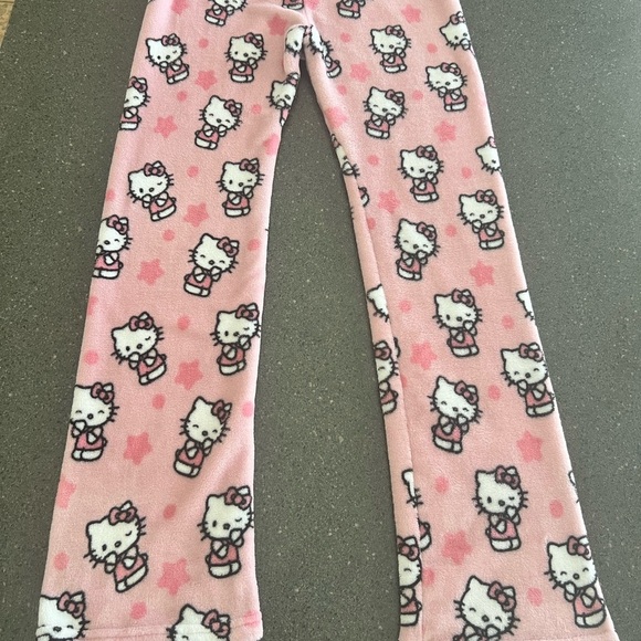Hello Kitty Pink Cartoon Pajama Bottoms size M junior - Picture 6 of 6